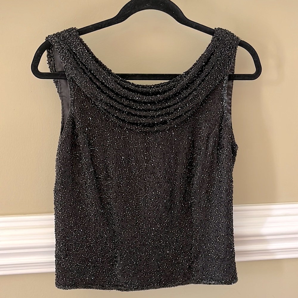 Scala silk beaded top